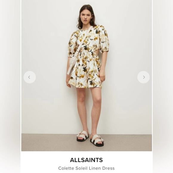 NWT AllSaints Colette Soleil Cutout Linen Minidress - Picture 16 of 16